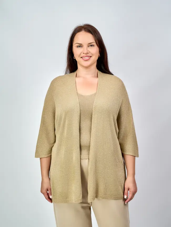 Двойка кардиган и топ Италия 8935 Размер 50-58 фото 1