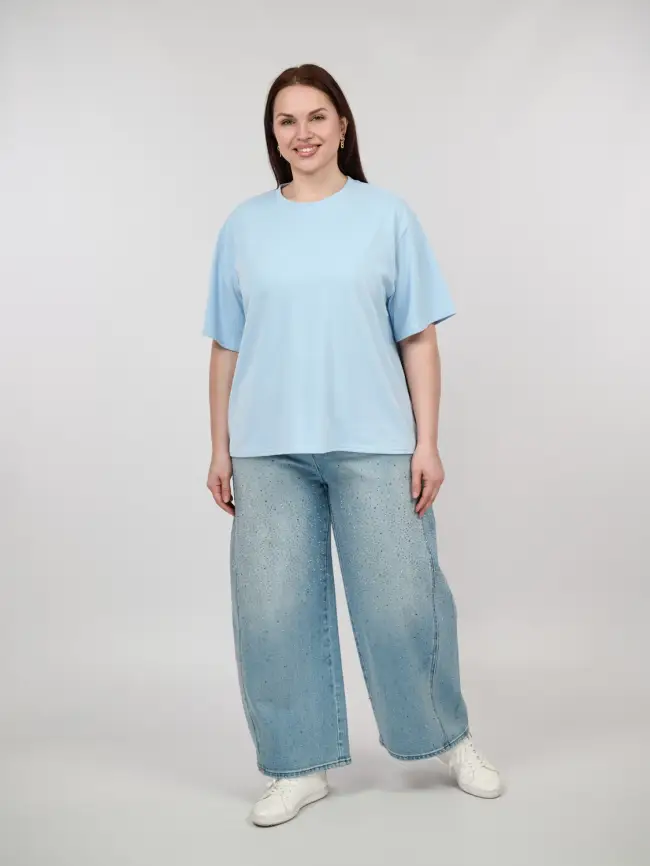 Джинсы в стразах 6788 Размеры 52-58 фото 13