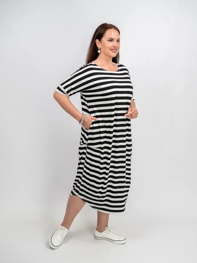 Платье в полоску ЭттоПлюс 0032 размеры 52- 56 фото 45