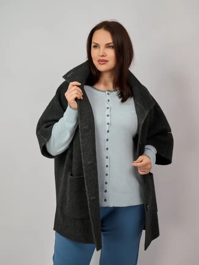 Пальто шерсть 0718-1 Размер 50-60 фото 8