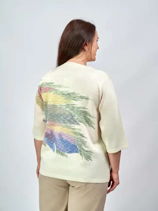 Джемпер облегченный с принтом 1006 Размер 50-58 фото 32