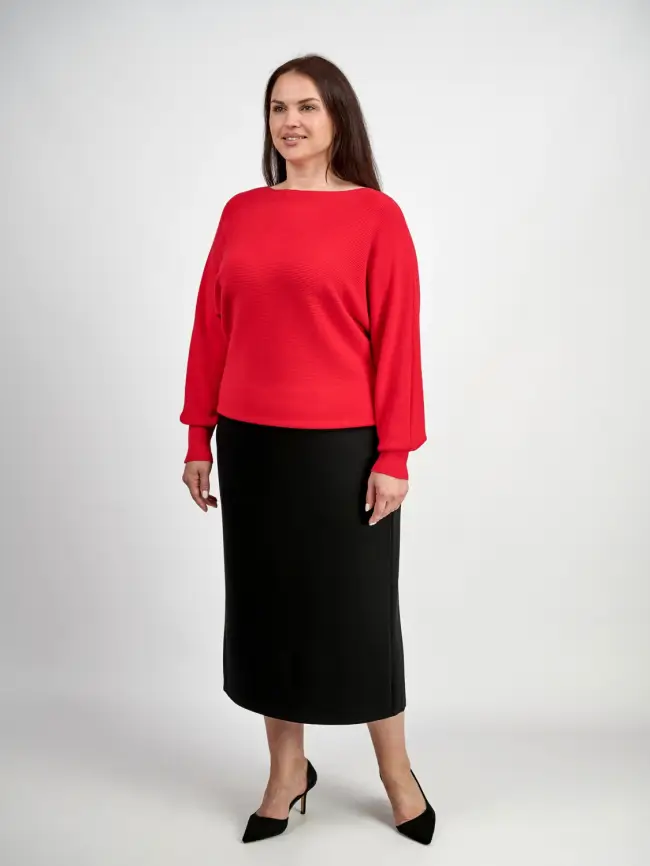 Джемпер в рубчик ЭТТО ПЛЮС 717 Размер 48-58 фото 14