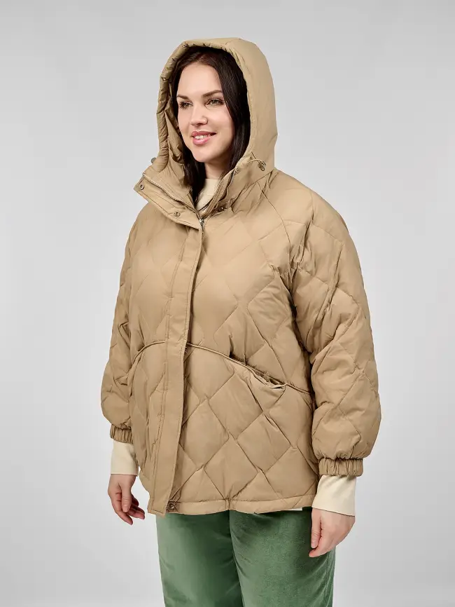 Стеганая куртка с капюшоном 8815 фото 50