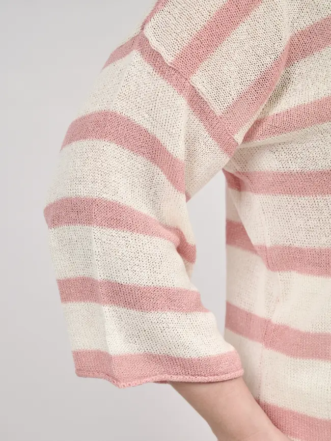 Джемпер облегченный в полоску ЭттоПлюс 25107 Размер 54-58 фото 33