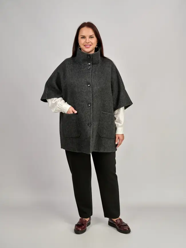 Пальто шерсть 0718-1 Размер 50-60 фото 5