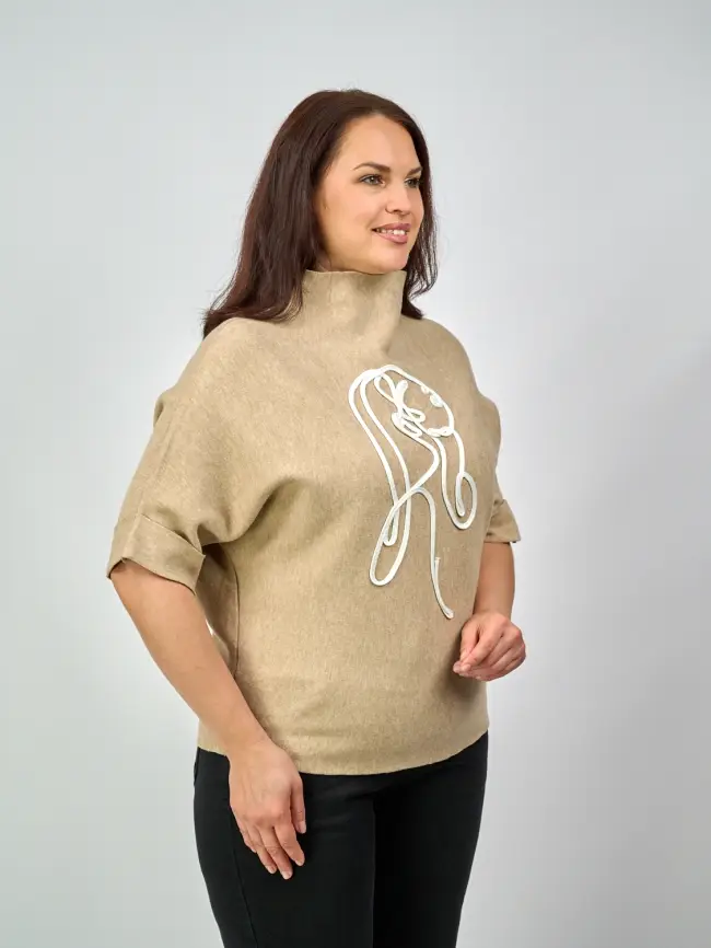 Джемпер "Девушка" 0921 Размер 46-54 фото 5