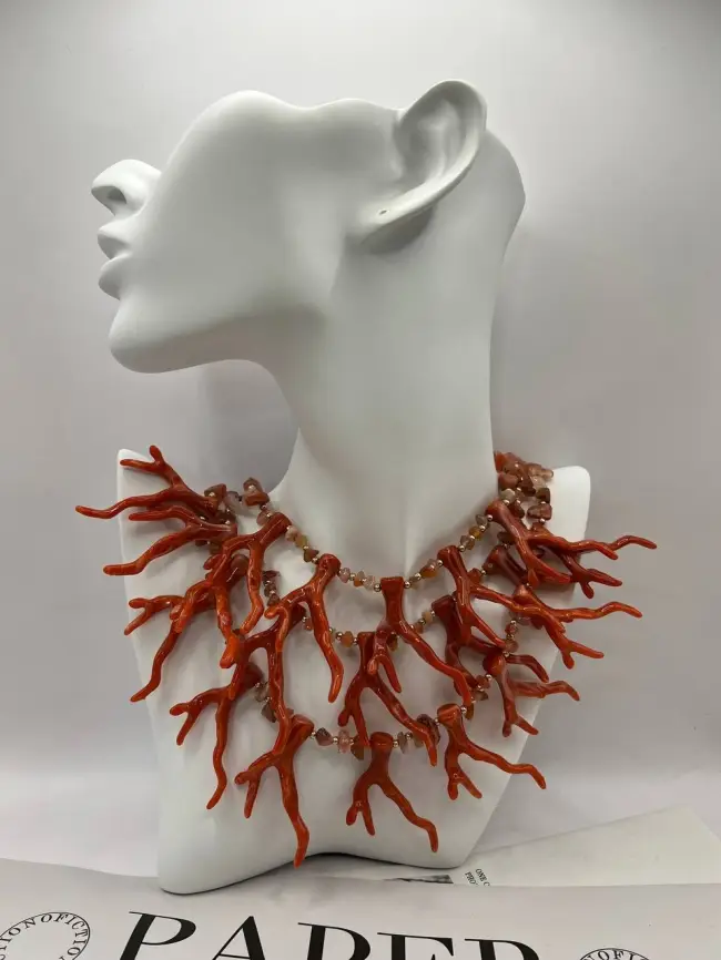 Многослойное колье коралл Италия LF-89 фото 1