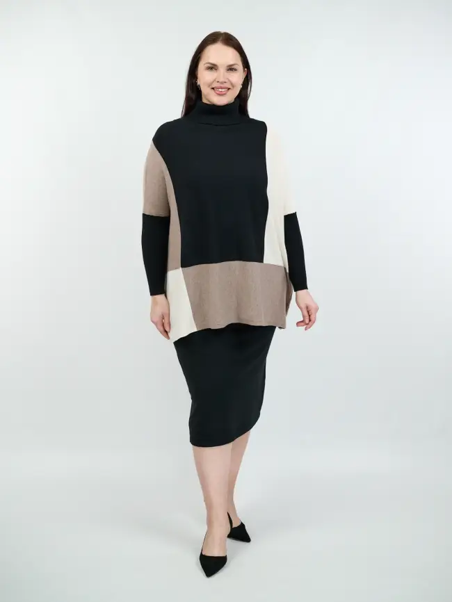 Джемпер три цвета ЭттоПлюс 937 Размер 50-58 фото 2