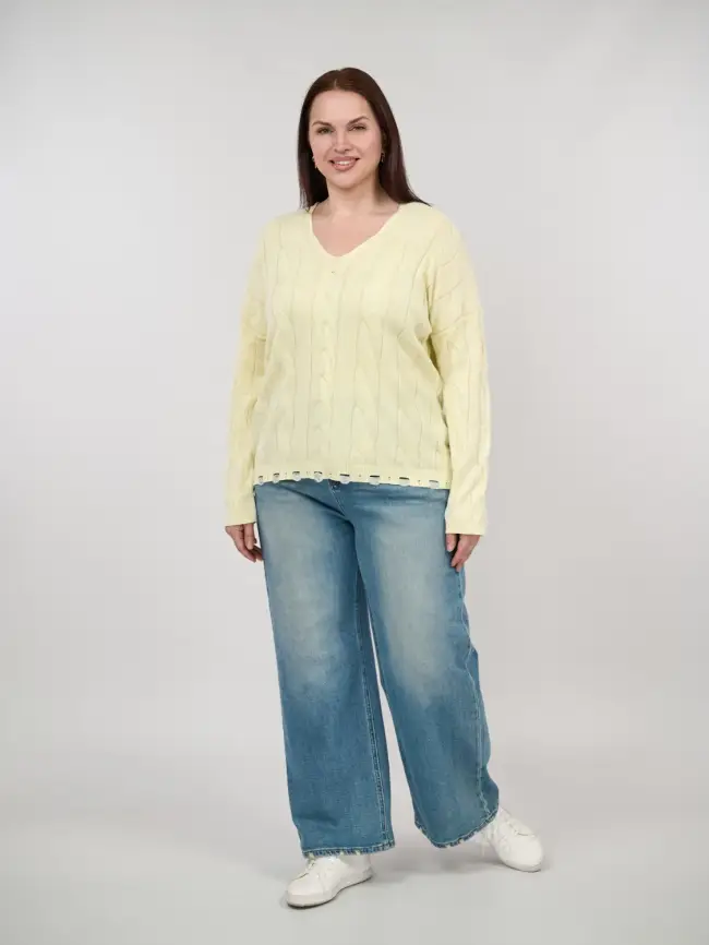 Джемпер Италия косы 3388 Размер 50-58 фото 50