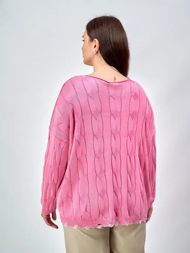 Джемпер Италия косы с круглым горлом 3388 фото 12