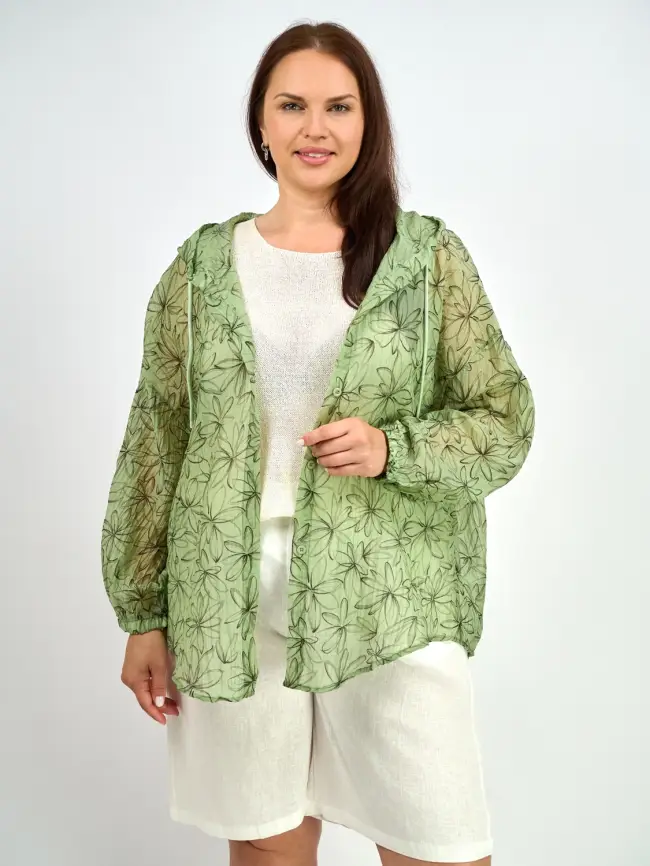 Ветровка-пыльник в цветок 9176 фото 4