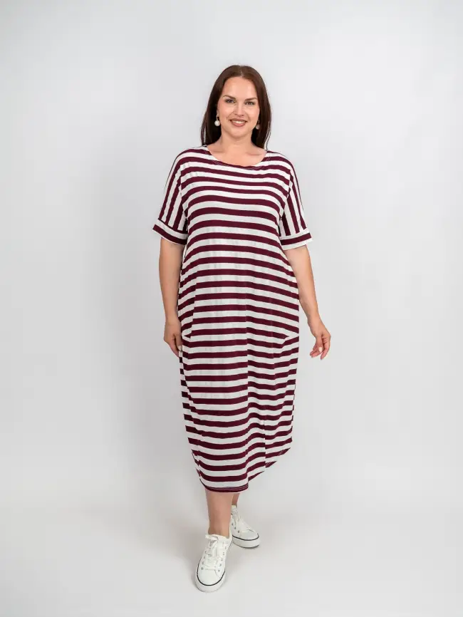 Платье в полоску ЭттоПлюс 0032 размеры 52- 56 фото 3