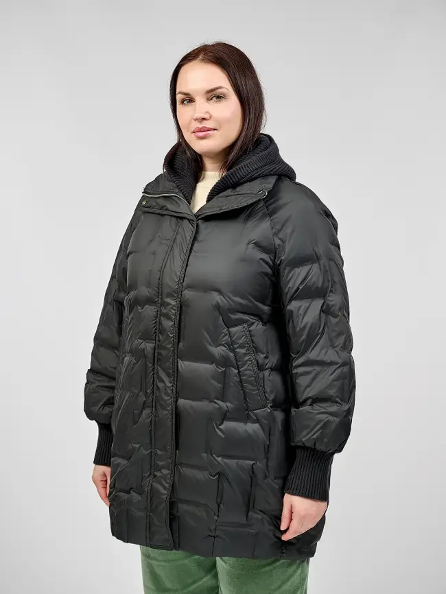 Пальто с вязаным капюшоном №2 8893 фото 29