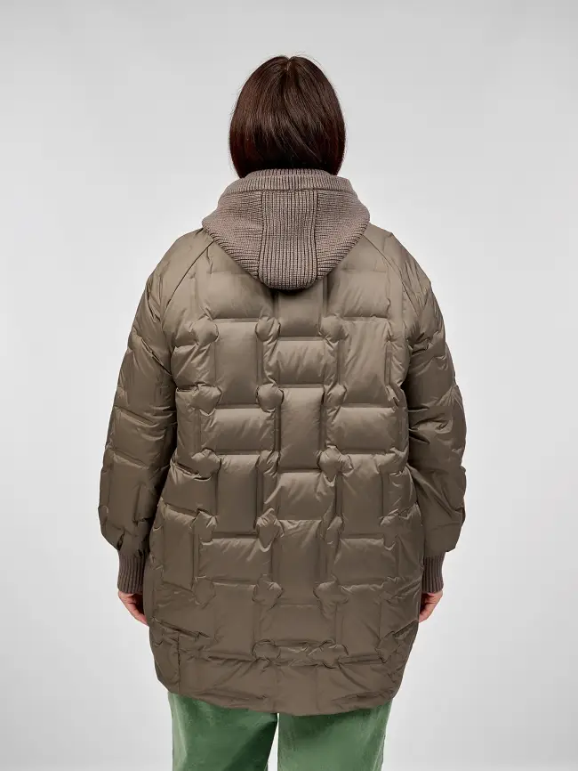 Пальто с вязаным капюшоном №2 8893 фото 11