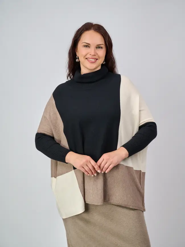 Джемпер три цвета ЭттоПлюс 937 Размер 50-58 фото 8