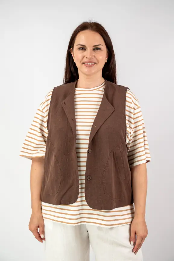 Жилет лен на подкладке 24625 Размер 50-58 фото 9