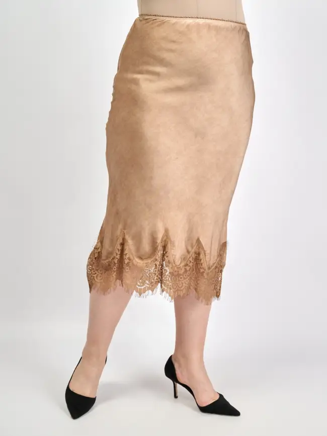 Юбка с кружевом 6292 Италия Размер 46-54 фото 35