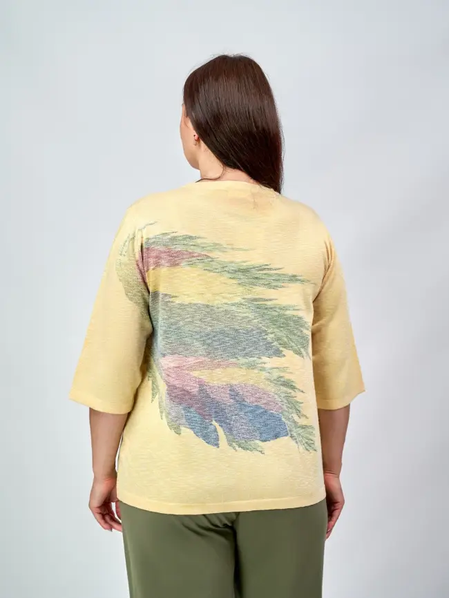 Джемпер облегченный с принтом 1006 Размер 50-58 фото 43