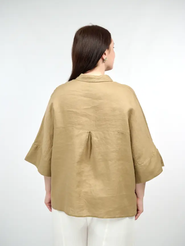 Льняная рубашка с тюльпаном 8342 Размер 50-58 фото 22