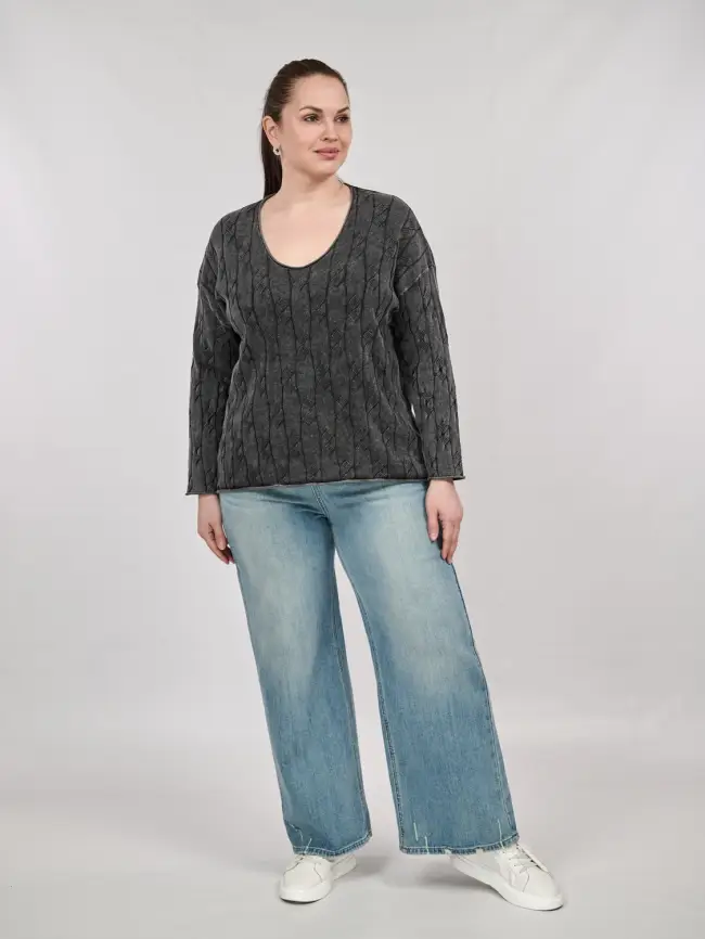 Джемпер Италия косы 3388 Размер 50-58 фото 33