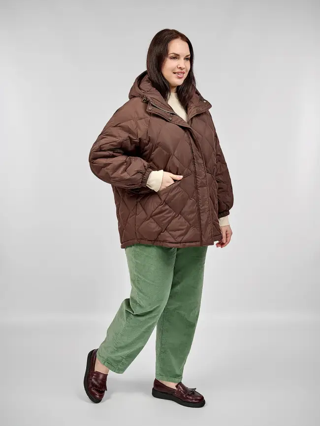 Стеганая куртка с капюшоном 8815 фото 6