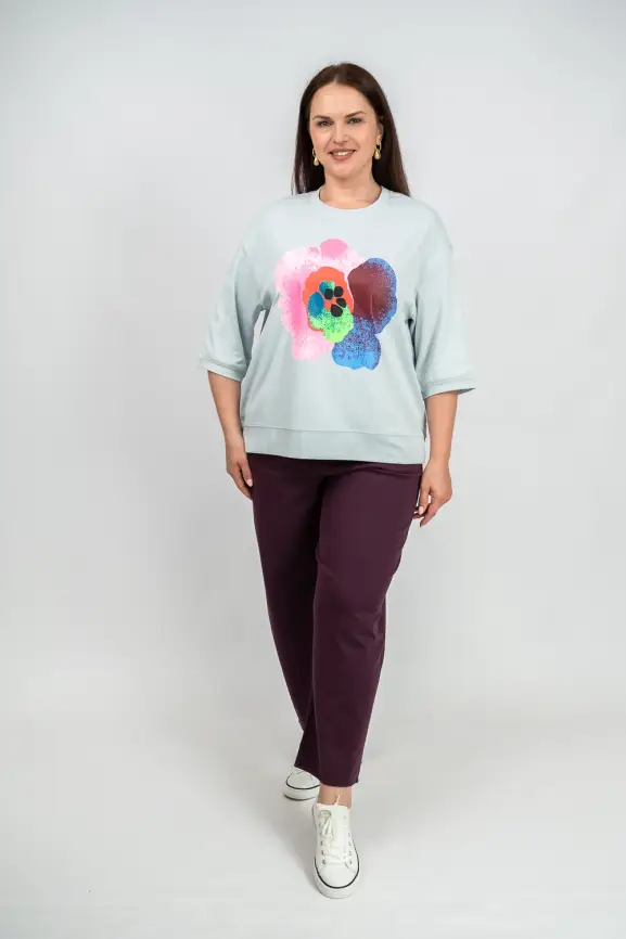 Лонгслив Цветы 25001 ЭТТОПЛЮС фото 8