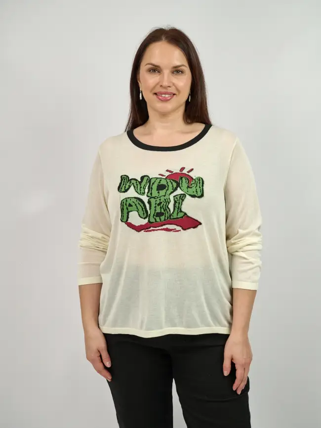 Джемпер с принтом 22717 размер 50- 58 фото 1