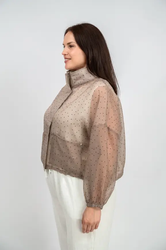 Ветровка-пыльник в горох 6703 Размер 50-58 фото 19