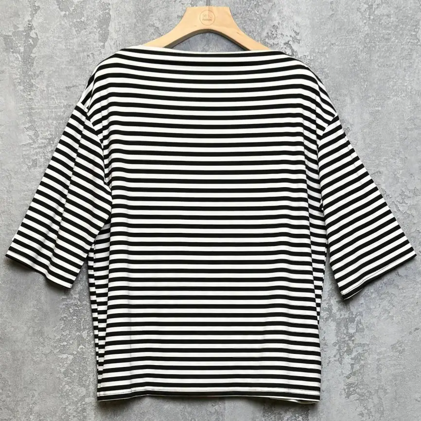 Лонгслив полоска 1711 (черно-белое) Уценка фото 1