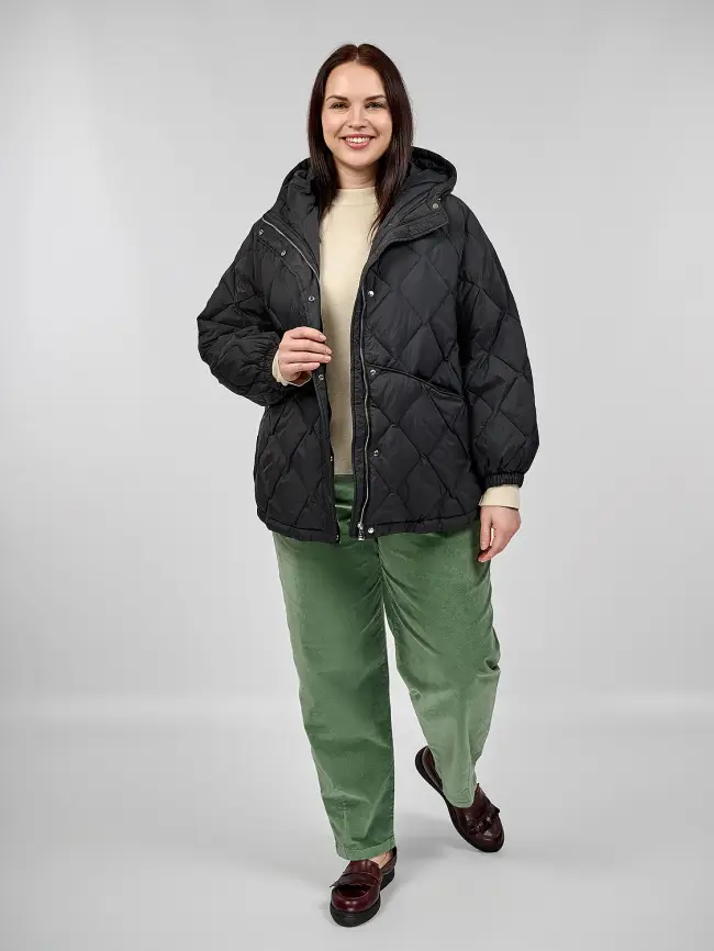 Стеганая куртка с капюшоном 8815 фото 17