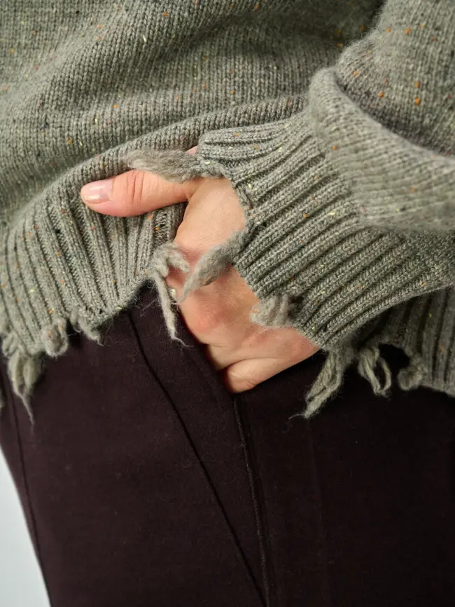 Джемпер рваный оверсайз 58196 Размер 48-58 фото 8