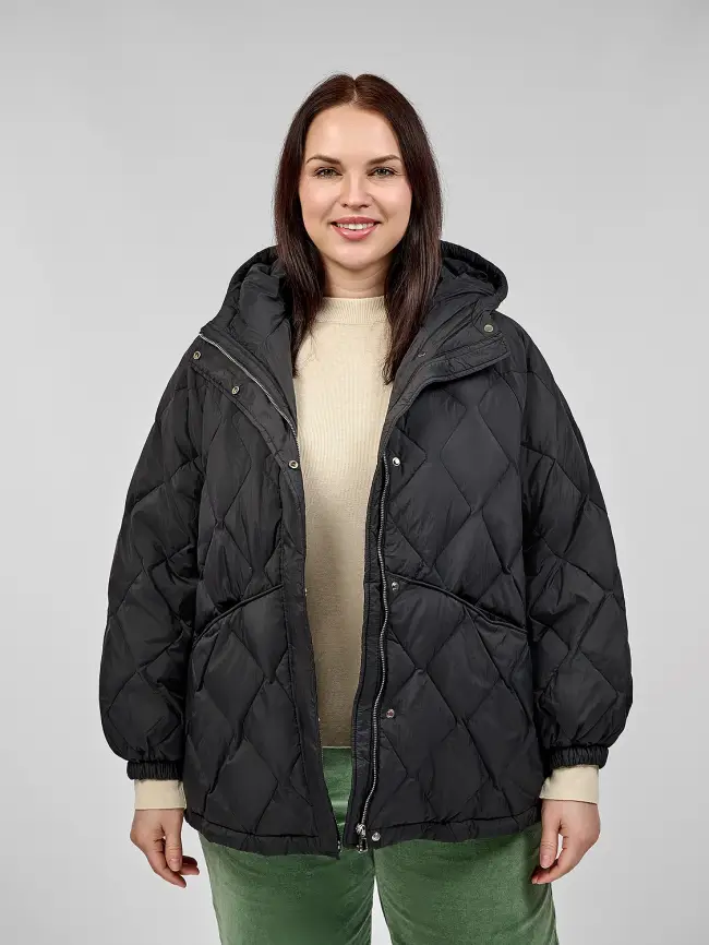 Стеганая куртка с капюшоном 8815 фото 15