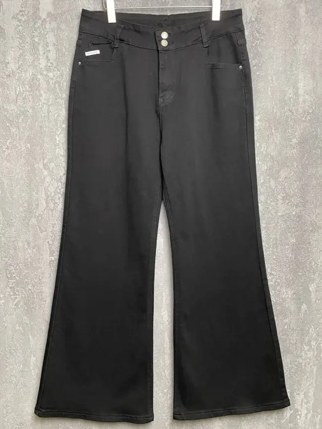 Джинсы клеш Бэст 36025 (черный, 6XL) Уценка Размер 50-54 фото 1