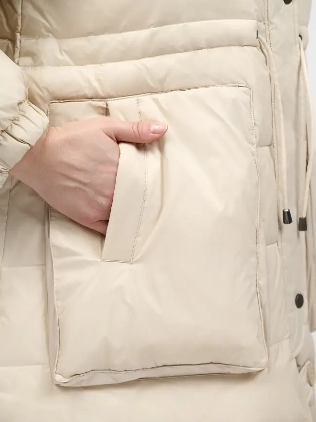 Пуховое пальто 23095 Размер 48-54 фото 23