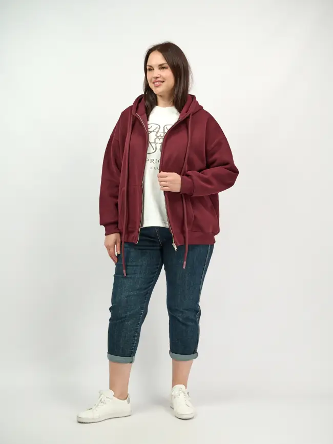 Худи зип утепленное оверсайз размер 50-58 506 фото 20