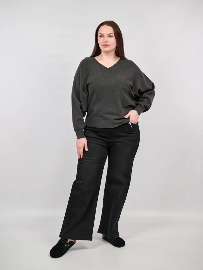 Джемпер с v-вырезом 2563 ЭттоПлюс Размер 50-58 фото 3