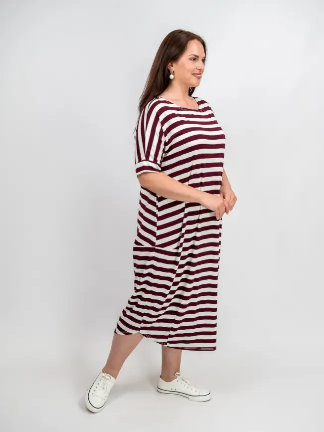 Платье в полоску ЭттоПлюс 0032 размеры 52- 56 фото 5