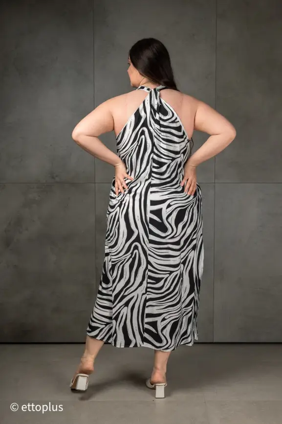 Сарафан в полоску черно-белый ЭттоПлюс 027-3 размер 52- 56 фото 9