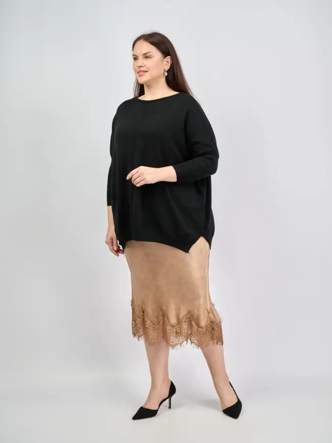 Юбка с кружевом 6292 Италия Размер 46-54 фото 33