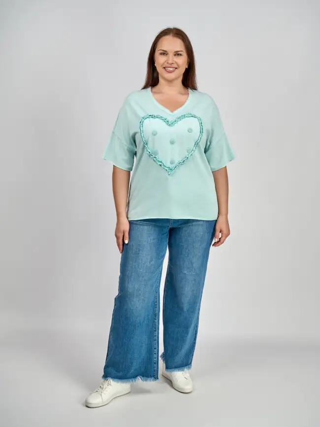 Футболка Сердце 6001 Италия Размер 50-58 фото 20