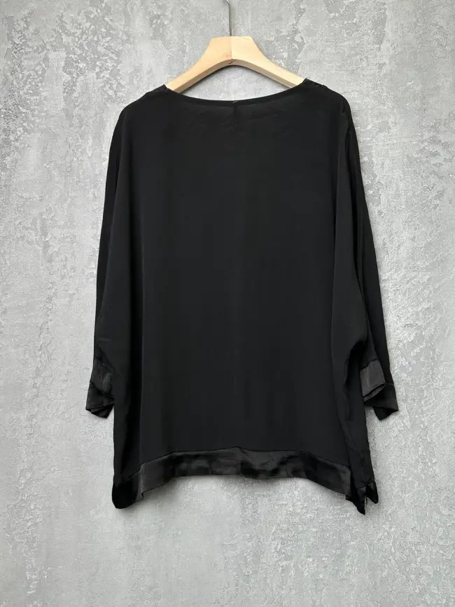 Блуза с атласной оторочкой 21759 фото 3