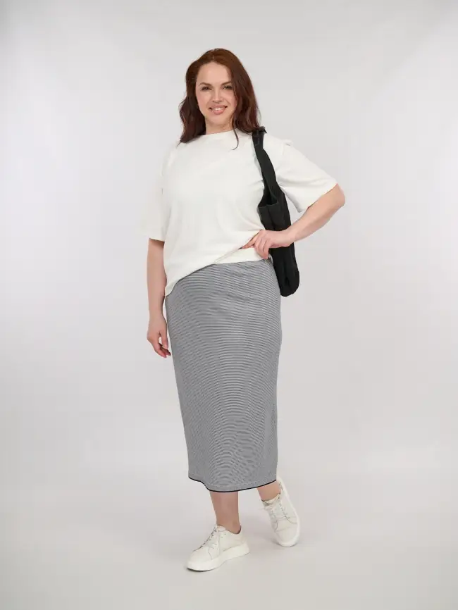 Юбка в полоску ЭттоПлюс 25416 Размер 52-58 фото 23