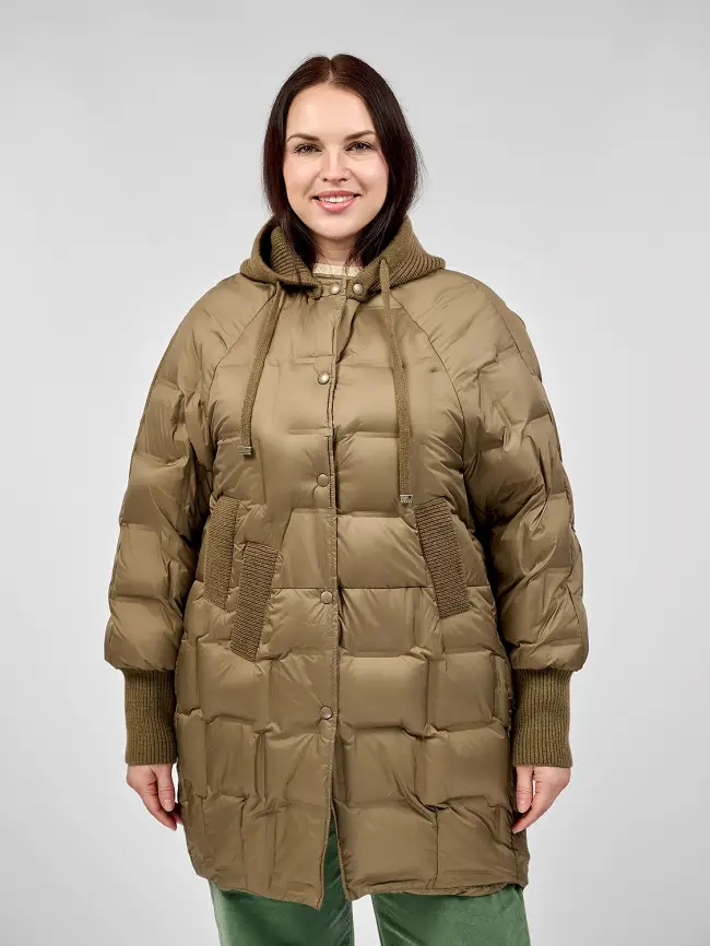 Пуховое пальто 6562 Размер 48-56 фото 40