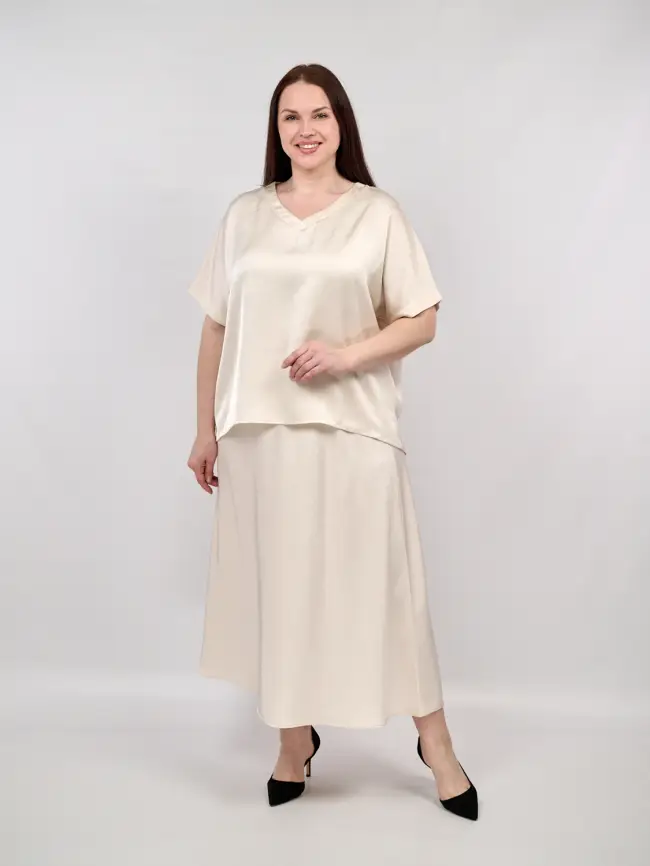 Блуза с v-вырезом ЭттоПлюс 1003 Размеры 50-58 фото 5