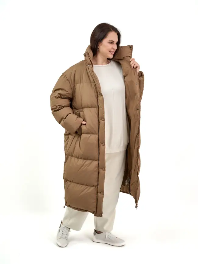 Пуховое пальто 9066 Размер 54-58 фото 42