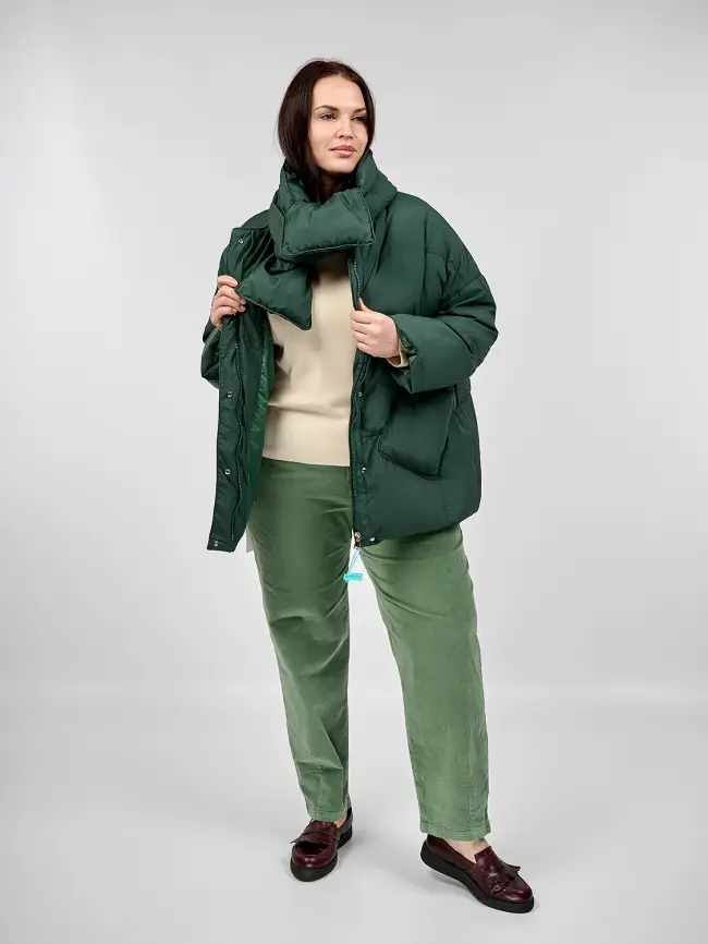 Пуховик женский с шарфом 8358 Размер 50-58 фото 65