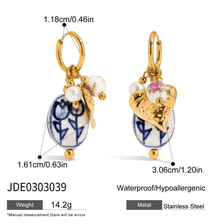 Серьги Гжель Б0228 фото 3