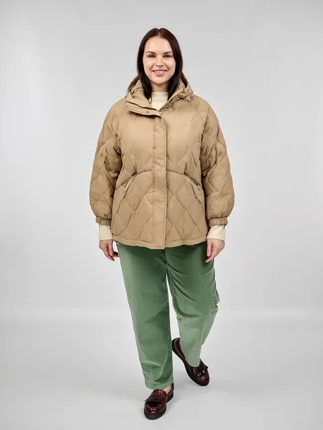 Стеганая куртка с капюшоном 8815 фото 46