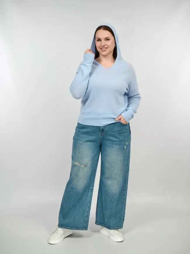 Шерстяной джемпер с капюшоном 25676 Размер 46-54 фото 2