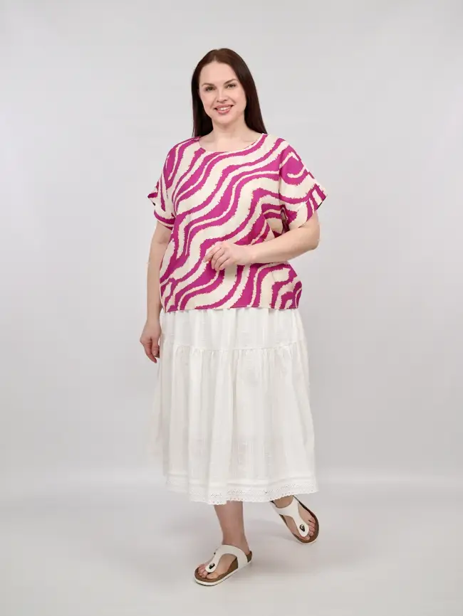 Юбка ярусная 1132 размер 48- 56 фото 1